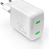 PURO Reiselader 35W 2x USB-C Gan weiß
