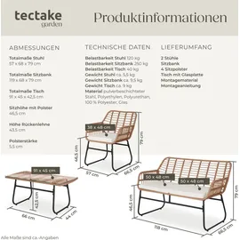 Tectake Molfetta XL Set 4-tlg. Beige