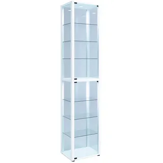 VCM Glasvitrine Kavisa 50 x 38 x 227 cm Weiß