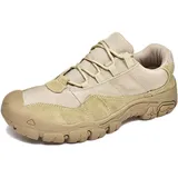 Wygwlg Männer Militärarmee Taktische Stiefel Outdoor Sport Camping Wandern Arbeitsstiefel Kampf Schnüren Atmungsaktive Wüstenschuhe,Khaki-44 - 44 EU