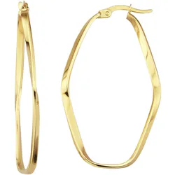 Paar Creolen FIRETTI "Schmuck Geschenk Gold 375 Ohrschmuck Ohrringe", gold (gelbgoldfarben), Ohrringe, Damen, Gelbgold 375