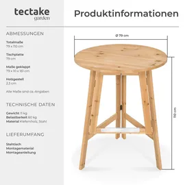 Tectake Stehtisch Trix 79 x 110 cm Braun