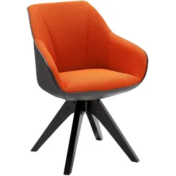 Armlehnstuhl Chill, drehbar Mesh Orange/Schwarz, Lederlook