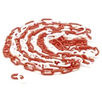Perel Absperrkette rot weiß 5 m, Kunststoff, Sicherheitskette für
