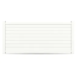Zaun, Aluminium, Weiß RAL 9016, Modell Frankfurt, flexible Befestigungssysteme, Zaunelement individuell konfigurierbar