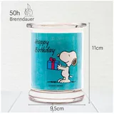 Peanuts Duftkerze im Glas | Duftkerze Happy Birthday | Geschenke für Frauen | Duftkerze Kirsche | Deko für Zuhause | Kerze im Glas mit hoher Brenndauer bis zu 50h