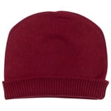 Yanopurna Strickmütze Kaschmir Mütze Beanie glatt mit geripptem Umschlag rot