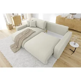 s-style möbel Leon Ecksofa mit Bettfunktion und Bettkasten Beige