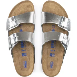 Birkenstock Arizona Weichbettung Naturleder schmal metallic silver 40