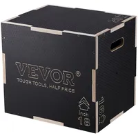 Vevor 3-in-1-Plyometrische Sprungbox Schwarz 20/18/16 Zoll