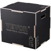 Vevor 3-in-1-Plyometrische Sprungbox Schwarz 20/18/16 Zoll