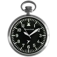 Messerschmitt Taschenuhr im Fliegeruhren-Stil mit Kette, (1-tlg) schwarz