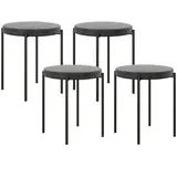 Homcom 4er-Set Esszimmerhocker Esszimmerstühle Küchenstuhl Metall