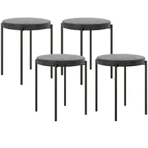 Homcom 4er-Set Esszimmerhocker Esszimmerstühle Küchenstuhl Metall