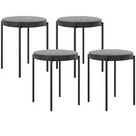Homcom 4er-Set Esszimmerhocker Esszimmerstühle Küchenstuhl Metall