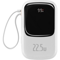 Baseus Qpow PRO with cable, 20000mAh, 22.5W (White) (20000 mAh, 22.50 W), Powerbank, Weiss