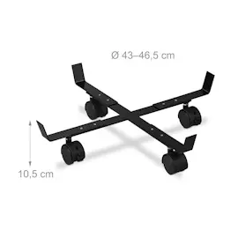 Relaxdays Pflanzenroller ausziehbar 2er Set bis 43 cm Ø schwarz