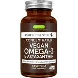 Igennus Healthcare Nutrition Omega 3 vegan, 60 Kapseln, 1344mg Algenöl pro Tag mit 600 mg DHA & EPA, Omega 3 Algenöl hochdosiert mit 1mg Astaxanthin, 1 Monat Vorrat, von Igennus