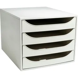 Exacompta 228606D ECOBOX Schubladenbox mit 4 Schubladen - Grau