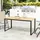 Outsunny Gartentisch für 6 Personen 160 x 80 cm Wetterfest Balkontisch mit Holzoptik Lamellendesign, Buffettisch Metall, 80x75x160 Gartenmöbel, Gartentische, Gartentische