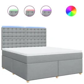 vidaXL Boxspringbett mit Matratze Hellgrau 180x200 cm Stoff
