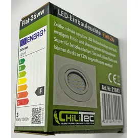 ChiliTec LED-Einbauleuchte "Flat-26" warmweiß - weiß