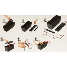 Prosperplast Pflanzkasten 49 x 17 x 17 cm Anthrazit Komplettset