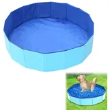 Hundepool,Katzenpool,Hundeplanschbecken,Faltbar Hundepool,50x10 cm Hundepools für Kleine,Hunde Schwimmbecken,PVC,Schwimmbad Für Hund,Pool für Hunde (Blau)