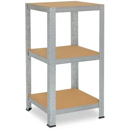 shelfplaza HOME 100x60x60 cm Schwerlastregal in verzinkt mit 3 Böden und 175 kg Traglast pro Boden
