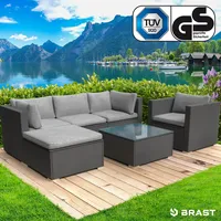 Rattan Lounge Gartenmöbel Set JOY schwarz