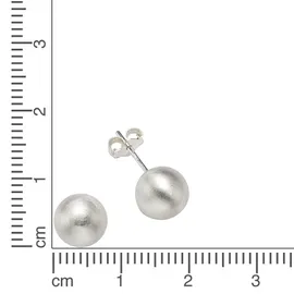 ZEEme Paar Ohrstecker ZEEME "925/- Sterling Silber mattiert 8mm", weiß, Ohrringe, Damen, one-size, Silber 925 (Sterlingsilber)