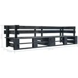 vidaXL Garten-Palettensofa 220 x 66 x 55 cm Schwarz
