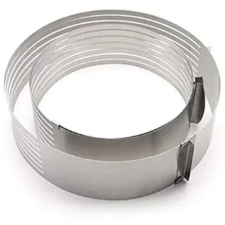 Wzxksoac Edelstahl 2 StüCk Verstellbare Mehr Schichtige Kreis FöRmige Form Beschichtung, die Runde Kuchen Ringe Bildet, Set Von 2