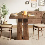 Tribesigns Esstisch Holz für 4 Personen, 80 cm Landhaus-Küchentisch mit robustem Sockelgestell, Esszimmermöbel Wohnzimmer und Küche, rustikales...