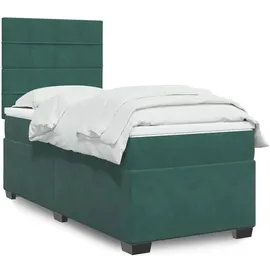 vidaXL Boxspringbett 140 x 200 cm Dunkelgrün