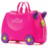 Trunki Der originale Kinderkoffer zum Draufsitzen - 18-L Handgepäck Koffer, befahrbarer Hartschalen Reisekoffer mit Rollen, inklusive Zuggurt/Schultergurt, Pink (Trixie)