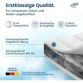 AM Qualitätsmatratzen Fester Matratzen Topper 180 x 200 cm weiß