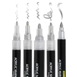 ONLINE® Silver Lettering Acrylstifte-Set silber 5 St.