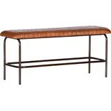 GUTMANN FACTORY Sitzbank »Barcelona«, mit Lederbezug, Vintage Stil braun + antik, , 76765534-0 B/H/T: 110cm x 49cm x 34cm, (braun