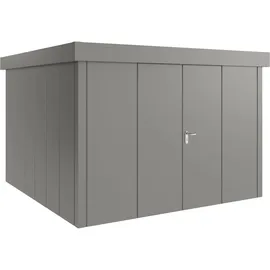 hörmann stauraumsysteme Hörmann Metall-Gerätehaus Juno JFD mit Flachdach B 310 x T 310 cm (JFD 14) Motiv Design (mit breiten Lamellen) Doppeltür Graualuminium (RAL 9007)