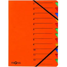 Pagna Ordnungsmappe Easy (Sammelmappe, 12 Fächer, 1-12) orange