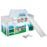 Lilokids Kinderbett Hochbett IDA Landhaus mit Rutsche & Vorhang PAW PATROL