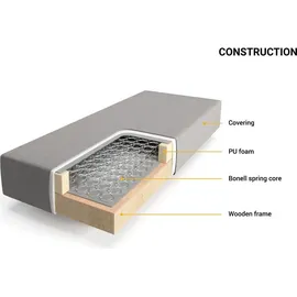 DeLife Boxspringgestell Dream-Great 140x200 cm Kunstleder Weiß - Weiß