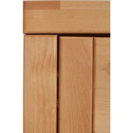 Home Affaire Vitrine HOME AFFAIRE "LOGO68, Einlegeboden verstellbar,1Glastür, Wohnzimmer, Stauraum, geölt", beige (kernbuche teilmassiv), B:90cm H:100cm T:42cm, Holz teilmassiv, Schränke, Vitrine, B/T/H:90/42/100cm, Front massivholz,6 Fächer, Griffe silberfarben