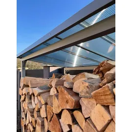 Quick Star Kaminholzregal Metall Anthrazit 143 x 70 x 185 cm 1,8 m3