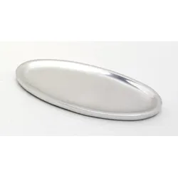 Kerzenteller oval 16 x 7 cm Aluminium Silber poliert für Ovalkerzen, Ellipsen, Hochzeitskerzen