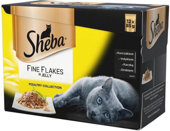 SHEBA Beutel 12x85g Delikatesse in Gelee Geflügelgeschmack - Nassfutter für Katzen in Gelee (mit Huhn, Pute, Ente, Geflügel) (Rabatt für Stammkunden 3%)