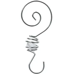 18 Kugelaufhänger Metall 6,7cm - Christbaumkugel Aufhänger spiralförmig Kugel Haken für Weihnachtskugeln Schnellaufhänger S-Haken Metallhaken Silber