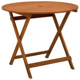 vidaXL Gartentisch Ø 90 x 75 cm Braun/Türkis