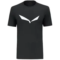 Salewa Solid Logo Dry Kurzarm-t-shirt - Black Out -